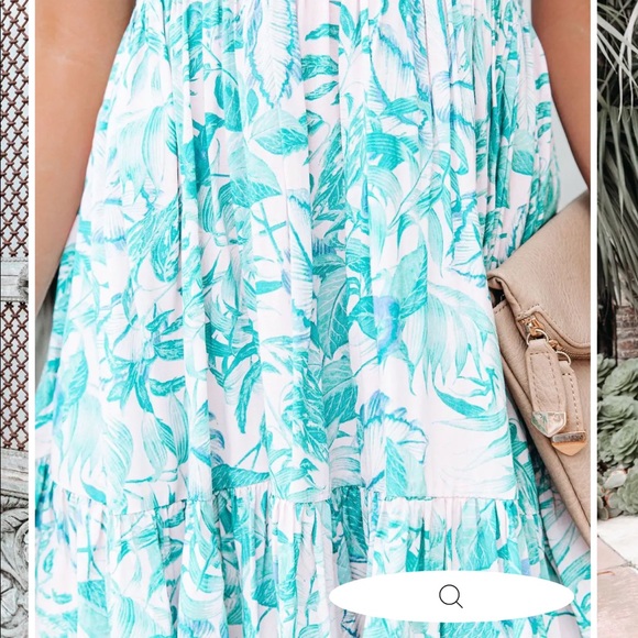 New Cosma Palm Print Mini Dress XS - Picture 3 of 3